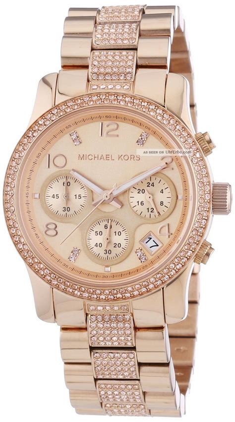 michael kors damenuhr chronograph edelstahl mit rosegold|Uhren im Rosé.